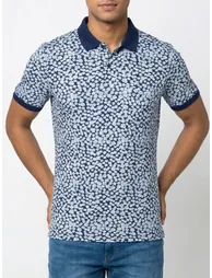 Blue Printed Polo - 3