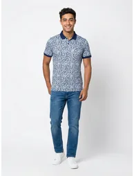 Blue Printed Polo