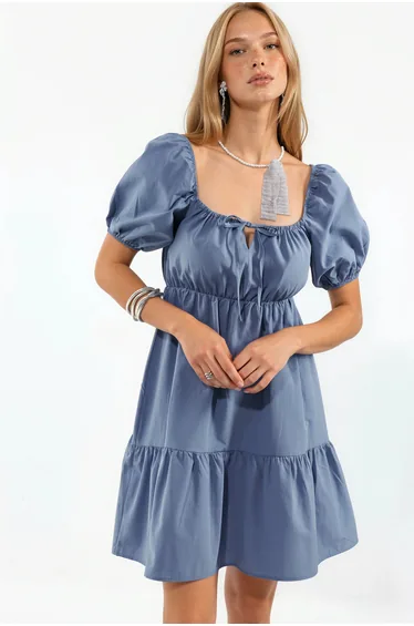 BDART Square Neck A-Form Mini Dress with Bow