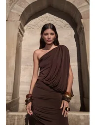 Draped Detail Maxi Dress
