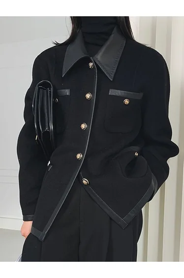 Urban Loose Split-Joint Lapel Collar Jackets