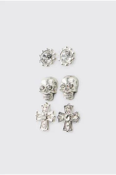 3 Pack Earrings - silver