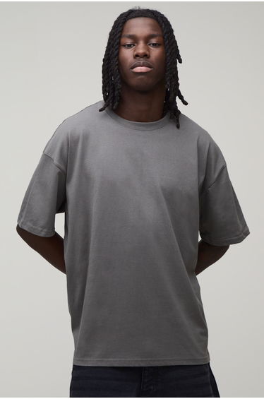 Oversized Kyoto Print T-Shirt - charcoal