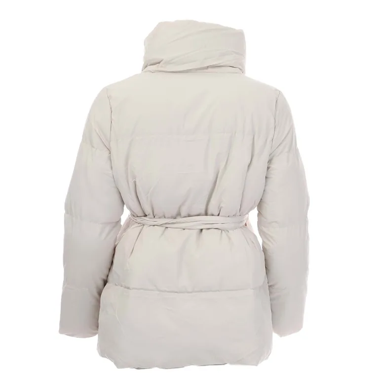Women's Brave Soul Sleet Padded Funnel Neck Jacket in Cream - 1