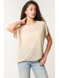Shell Trim Oversized Top