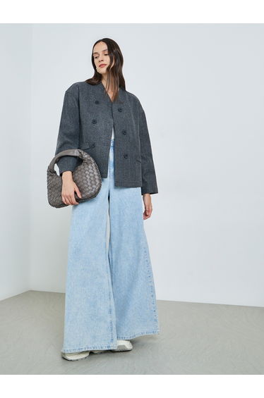 Women's Solid double-breasted Coat