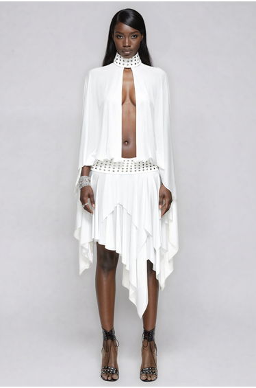 Fiorino Cutout Draped Ruffle Mini Dress