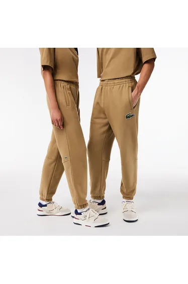 Men's Lacoste Organic Cotton Fleece Sweatpants in Brown