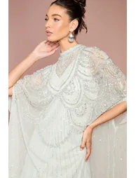 Heavily Embellished Chiffon Midi Dress - 3