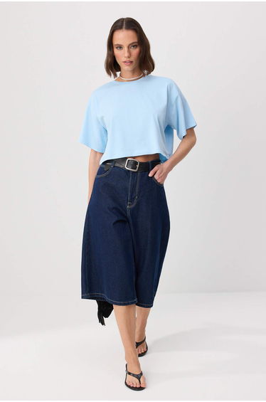 Light Blue Knitted T-Shirt