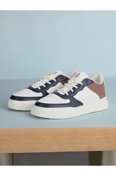 Men Contrast Panel Lace Up Sneakers