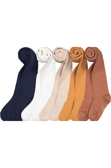 Pack of 5 Tights in Cotton Mix