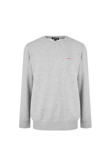 True Religion Mens Logo Fleece Lined Sweatshirt - Grey