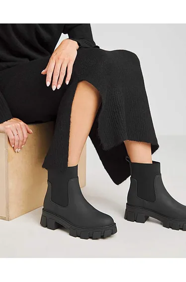 Lug Sole Chelsea Ankle Boot Extra Wide