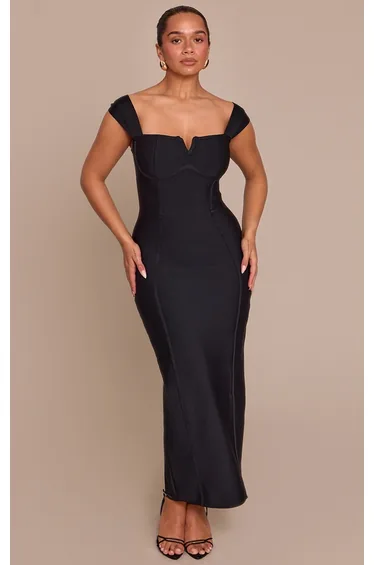 Shape Black Bandage Dress