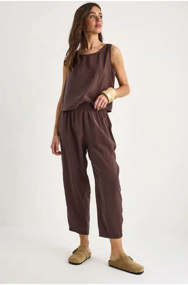 LUCCI Long Sleeve Crew Neck Tunic and Wide Leg Pants Set