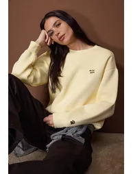 سويتشيرت محبوك مبطن فليس - أصفر - 7