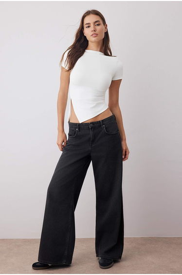 Ecru Boat Neck Asymmetrical Body-Smoothing Flexible Knitted Blouse