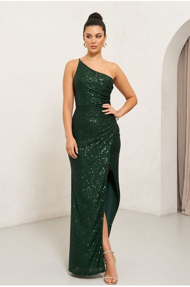 TFNC Layana Emerald Green Sequin Maxi Dress