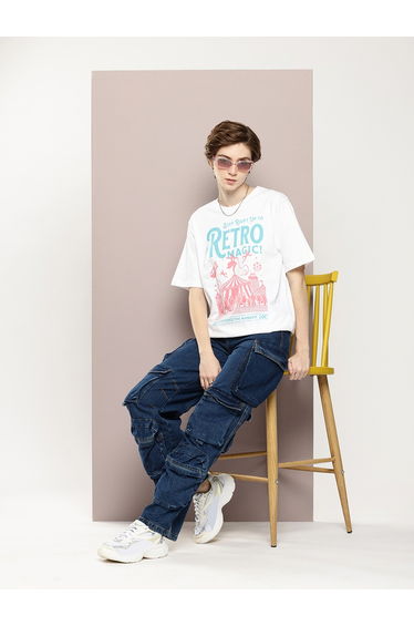 Women Oversized Printed Tshirt