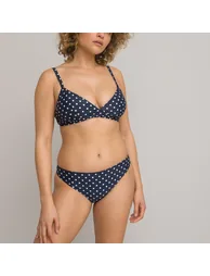 Recycled Triangle Bikini Top in Polka Dot Print - 3