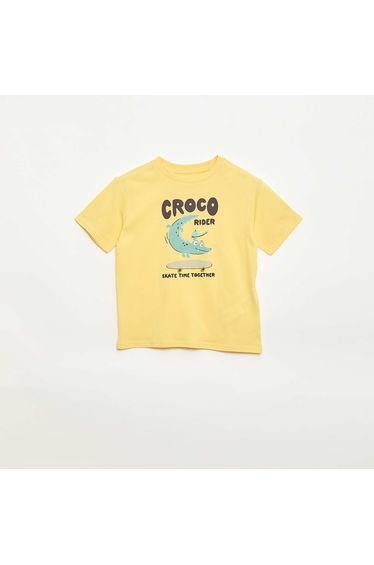 Printed Short-Sleeved T-Shirt YELLOW