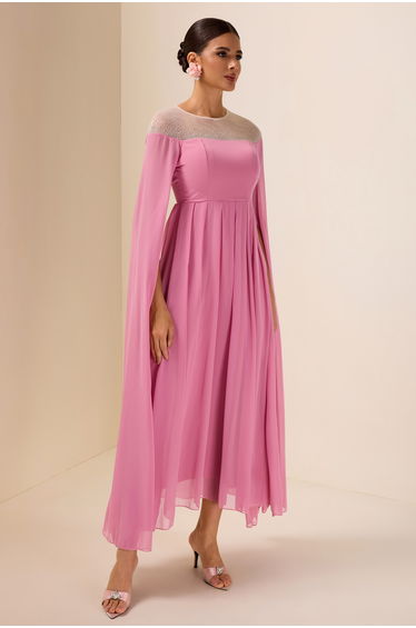 Denise Chiffon Midi Dress in Pink product thumbnail 4