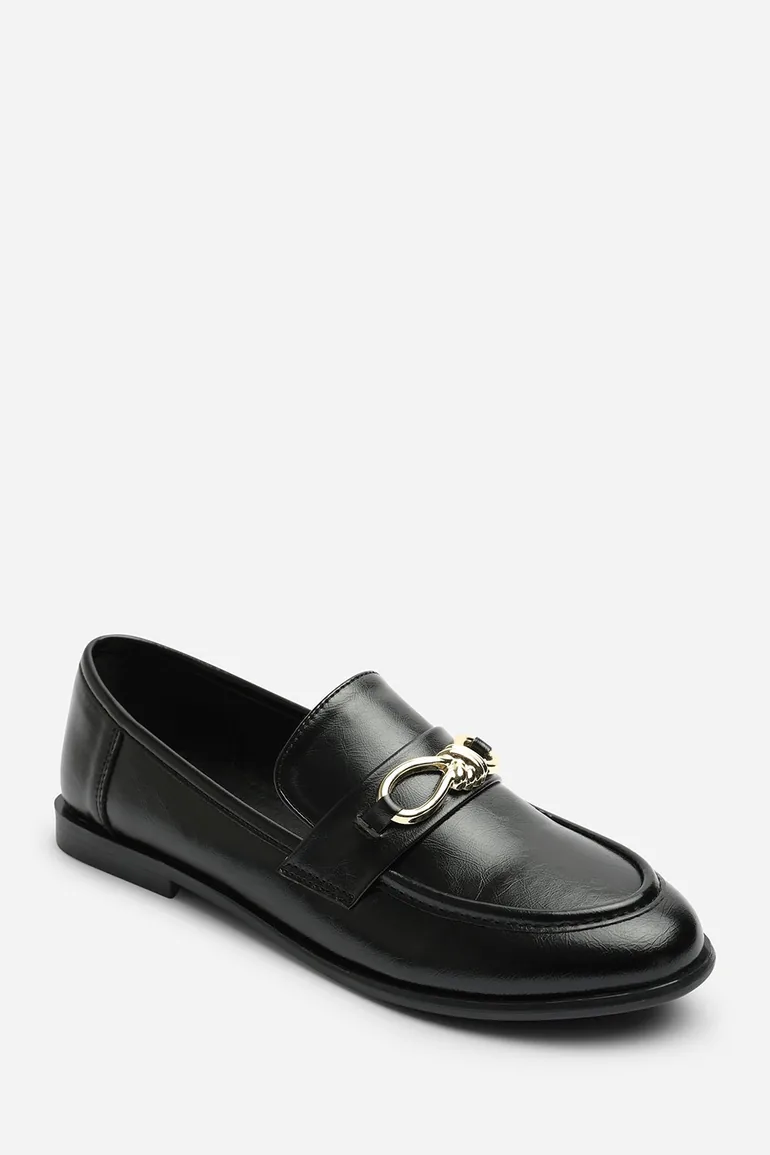 Ovella Girl's School Shoe Knot Trim Hardware Detail Flat Loafers - 3