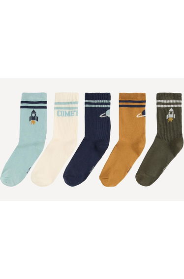 Pack of 5 Pairs of Space Theme Socks