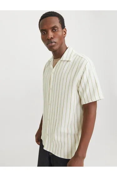 Striped Resort Collar Regular Fit Shirt