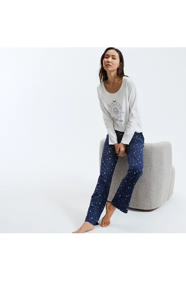 بيجاما قطن بطبعة نجوم