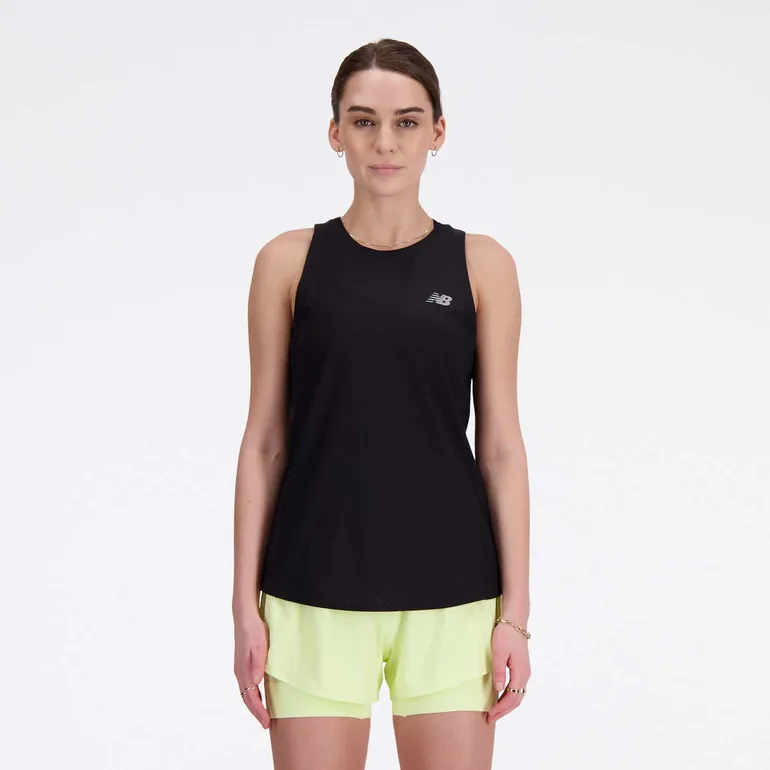 Women's New Balance Jacquard Slim Tank Top in Black - 3