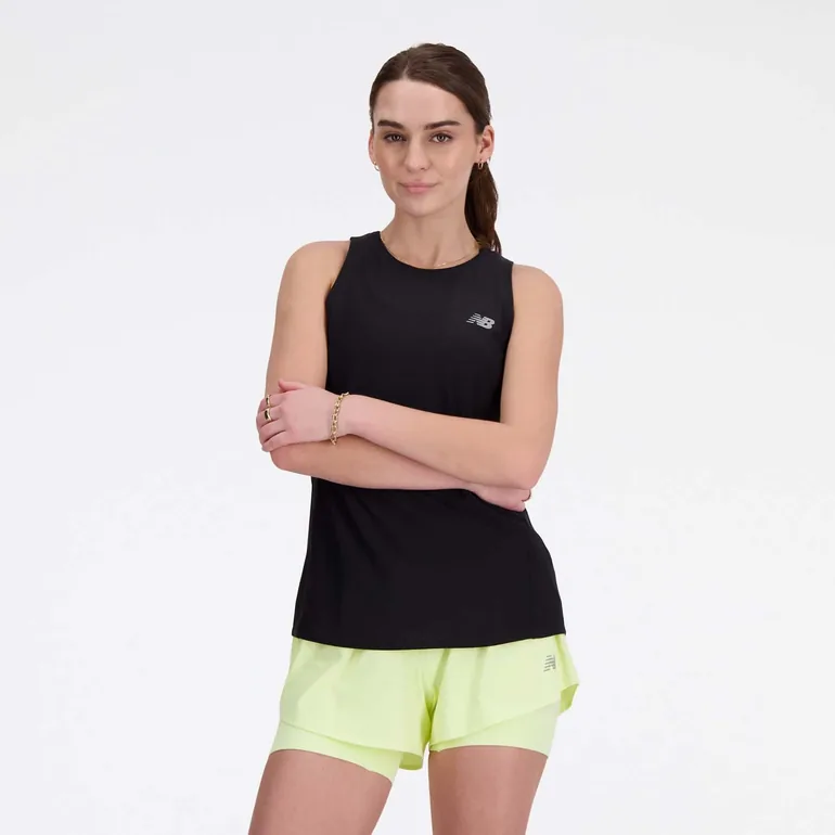 Women's New Balance Jacquard Slim Tank Top in Black