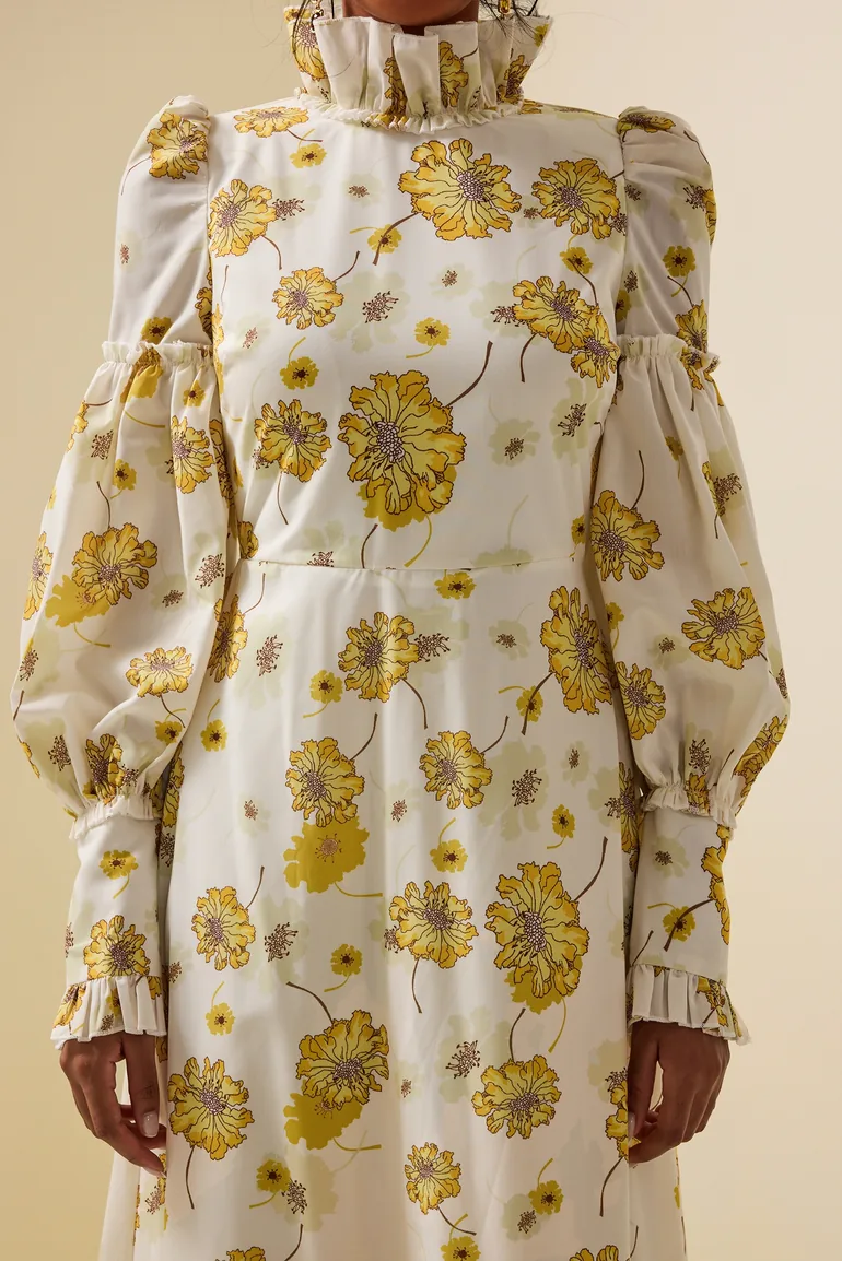 Marion Floral Stand Collar Maxi Dress - 1