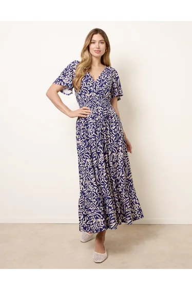 Wrap Front Midi Dress