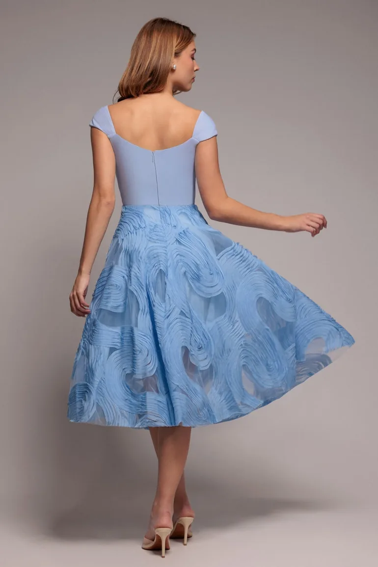 a line scoop neck tea length dresses A-Line Mother of the Bride Dress Formal Wedding Guest Elegant Scoop Ne – BL  Dress main image 0