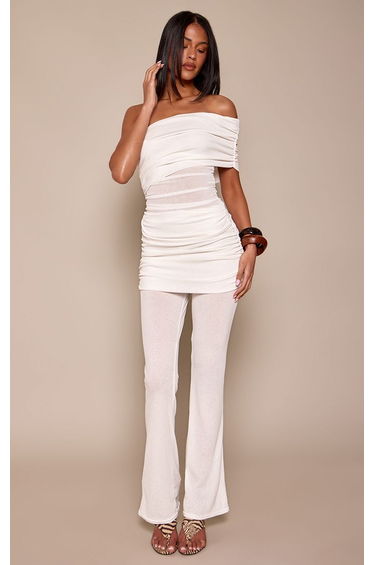 Tall White Onion Skin Overlay Straight Leg Trouser Co-ord