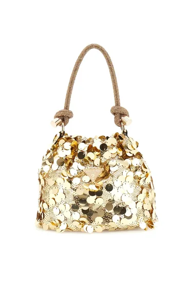 Holiday Shine Top Handle Pouch Gold