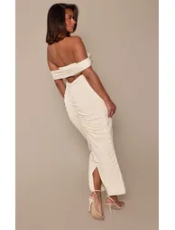 Shape Nude V Bar Ruched Maxi Dress - 1