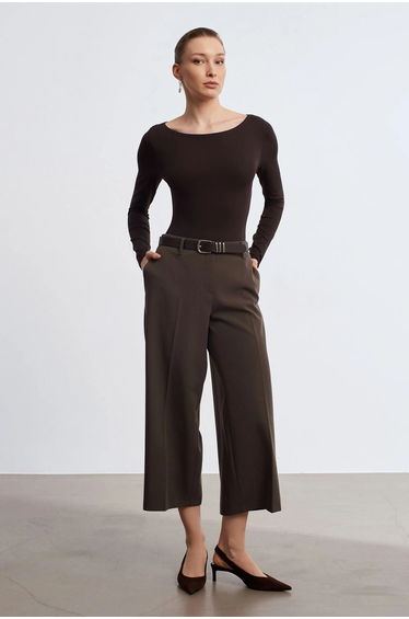 DILVIN Slim Fit Boat Neck Bodysuit