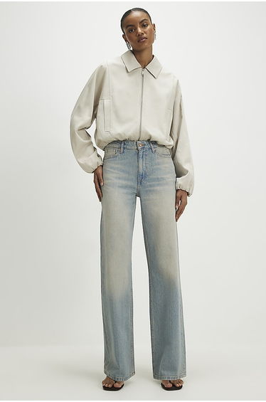 Blue Relaxed Straight Leg Jeans
