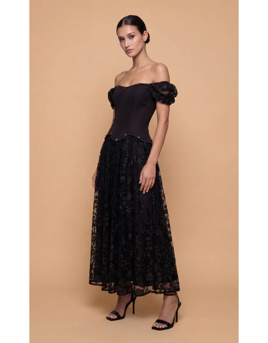 little mistress lace bardot dress Bardot Ashta Lace Trim Corset Mini Dress