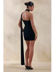 Jocasta | Black Ruched Mini Skirt - 2