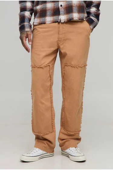 Tall Bleach Wash Relaxed Fit Carpenter Trousers - tan