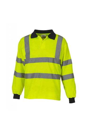 Yoko Ladies/Womens Hi-Vis Long Sleeve Polo Shirt (Pack of 2) - Hi-Vis Yellow