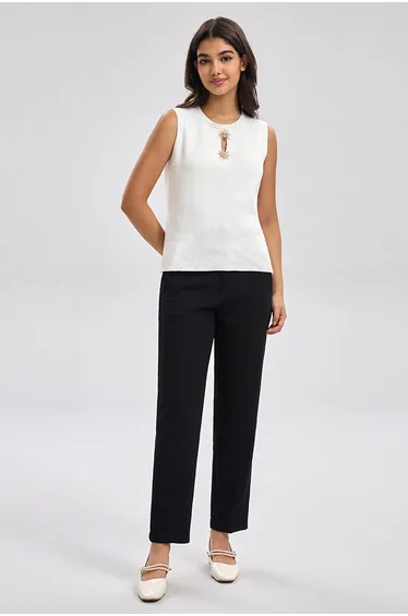 Tailored Straight Leg Pants