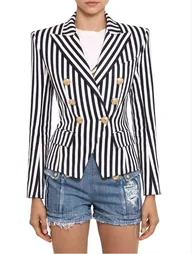 DOUBLE BREASTED STRIPPED BLAZER - 2