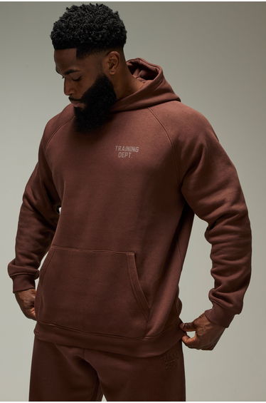 Training Dept Oversized Embossed Hoodie - chocolate