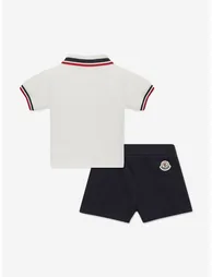 Moncler Enfant Baby Boys Polo Shirt and Shorts Set in White - 1