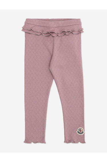 Moncler Enfant Baby Girls Ruffle Logo Leggings in Pink